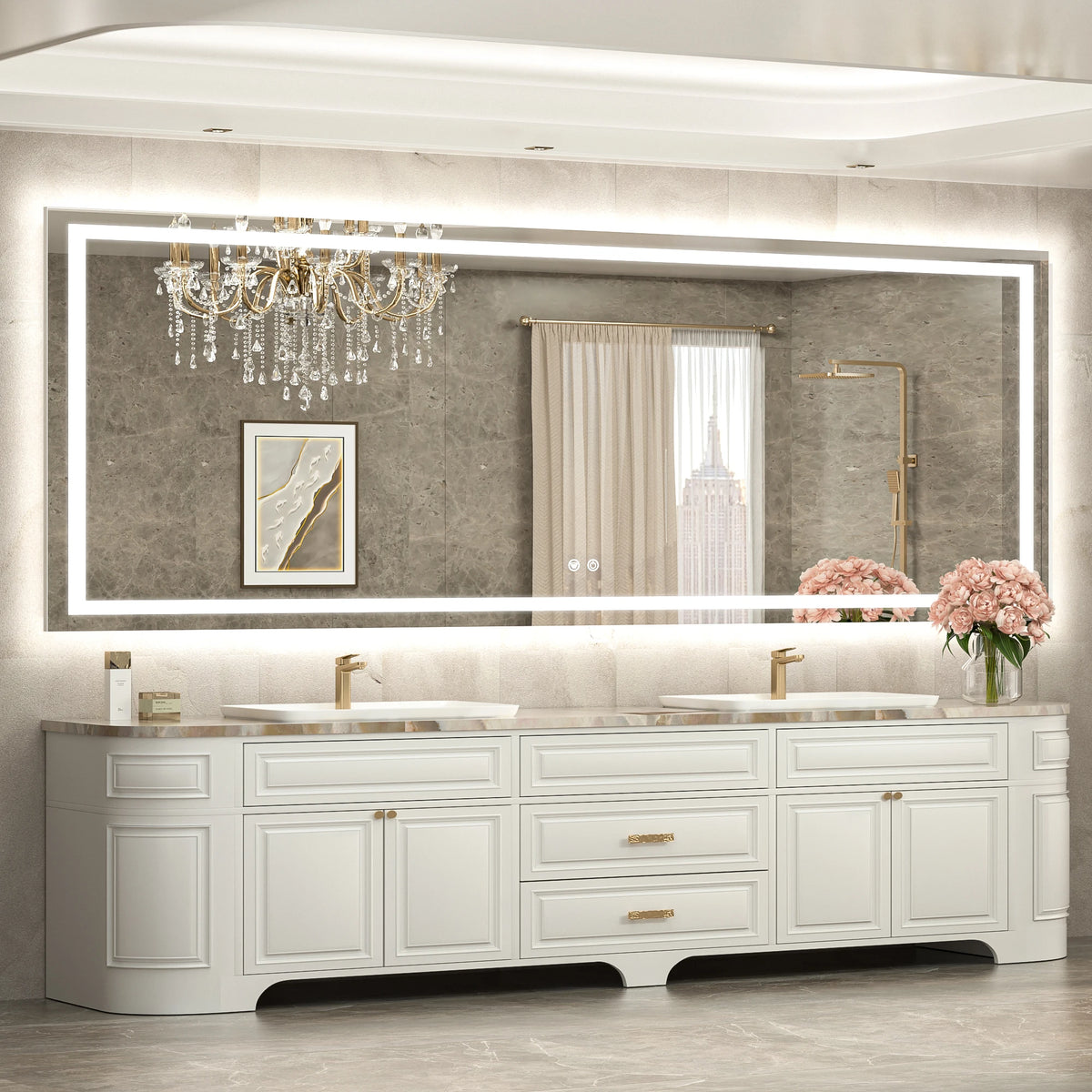 LED Bathroom Mirror Frontlit and Backlit