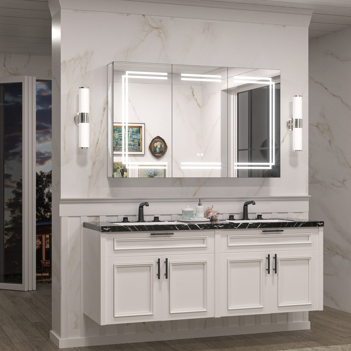 Luxury Bathroom Ideas with Illuminated Medicine Cabinets