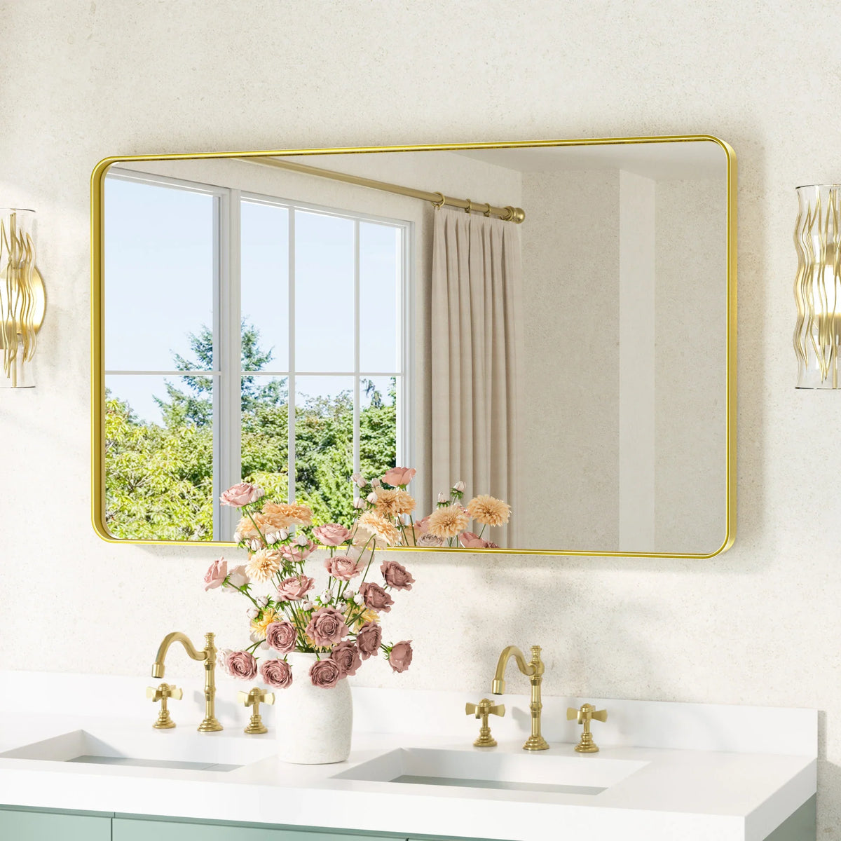 Bathroom Mirror Gold