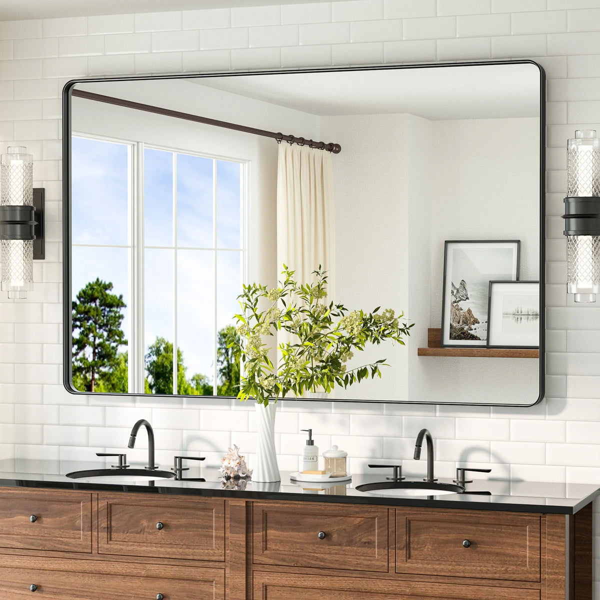 Bathroom Mirror Black