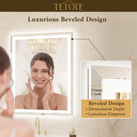 Beveled LED Bathroom Mirror Frontlit and Backlit