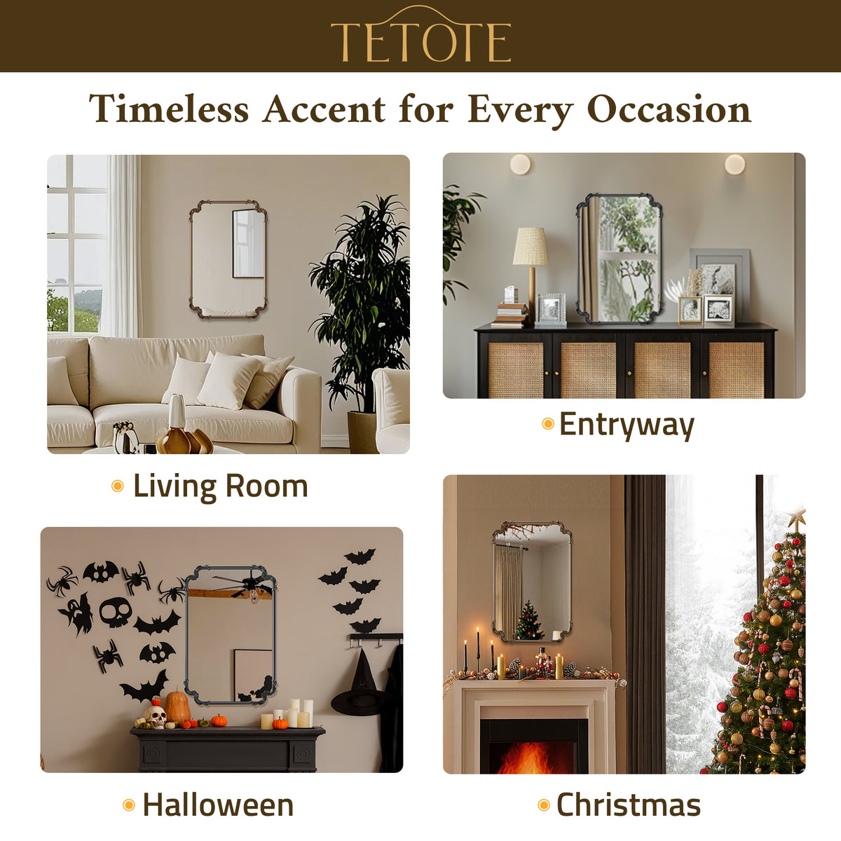 Framed Decorative Wall Mirror styled for a special occasion