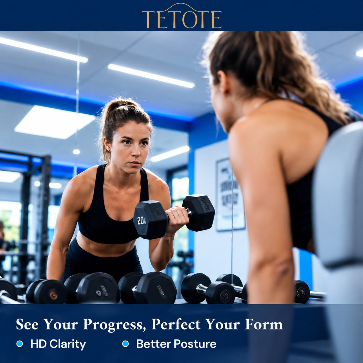 Tempered Glass Gym Wall Mirror - Frameless