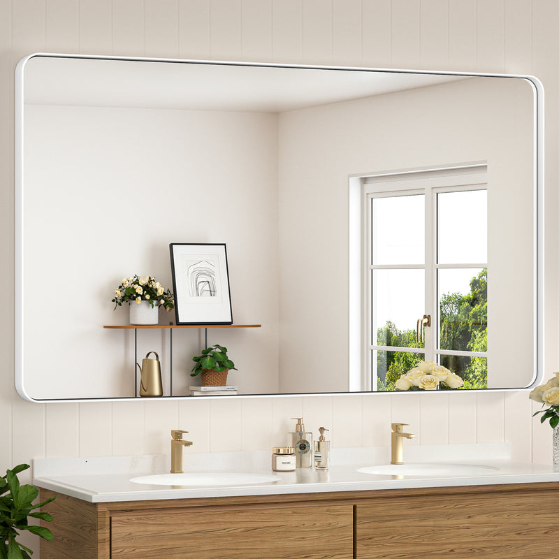 TETOTE Square Rounded Corners Bathroom Mirror Model 2