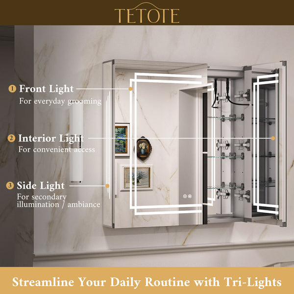 MC001 Trio-Lit LED Medicine Cabinet with Side Lighting