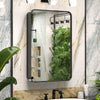 TETOTE Square Rounded Corners Metal Frame Mirror Cabinet