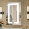 TETOTE  LED Medicine Cabinet Mirror - Recessed/Surface Mount with Tempered Glass, 3-Color Dimming, Defog, 2 Outlets & USB Ports, Adjustable Shelves