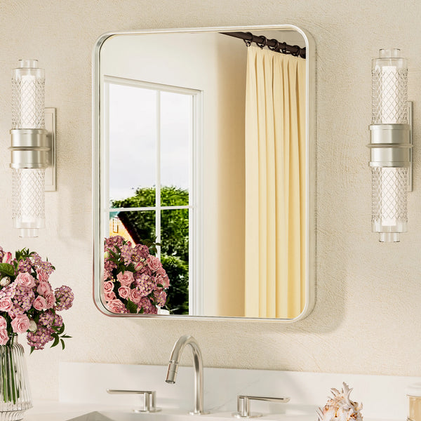 Metal Framed Mirror - Brushed Nickel