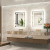 |22x30 inch LED bathroom mirror, backlit and front lit vanity light with anti-fog defogger, dimmable brightness, and 3 color temperatures.