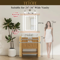 |22x30 inch LED bathroom mirror dimensions, ideal for single-user vanity or compact makeup area