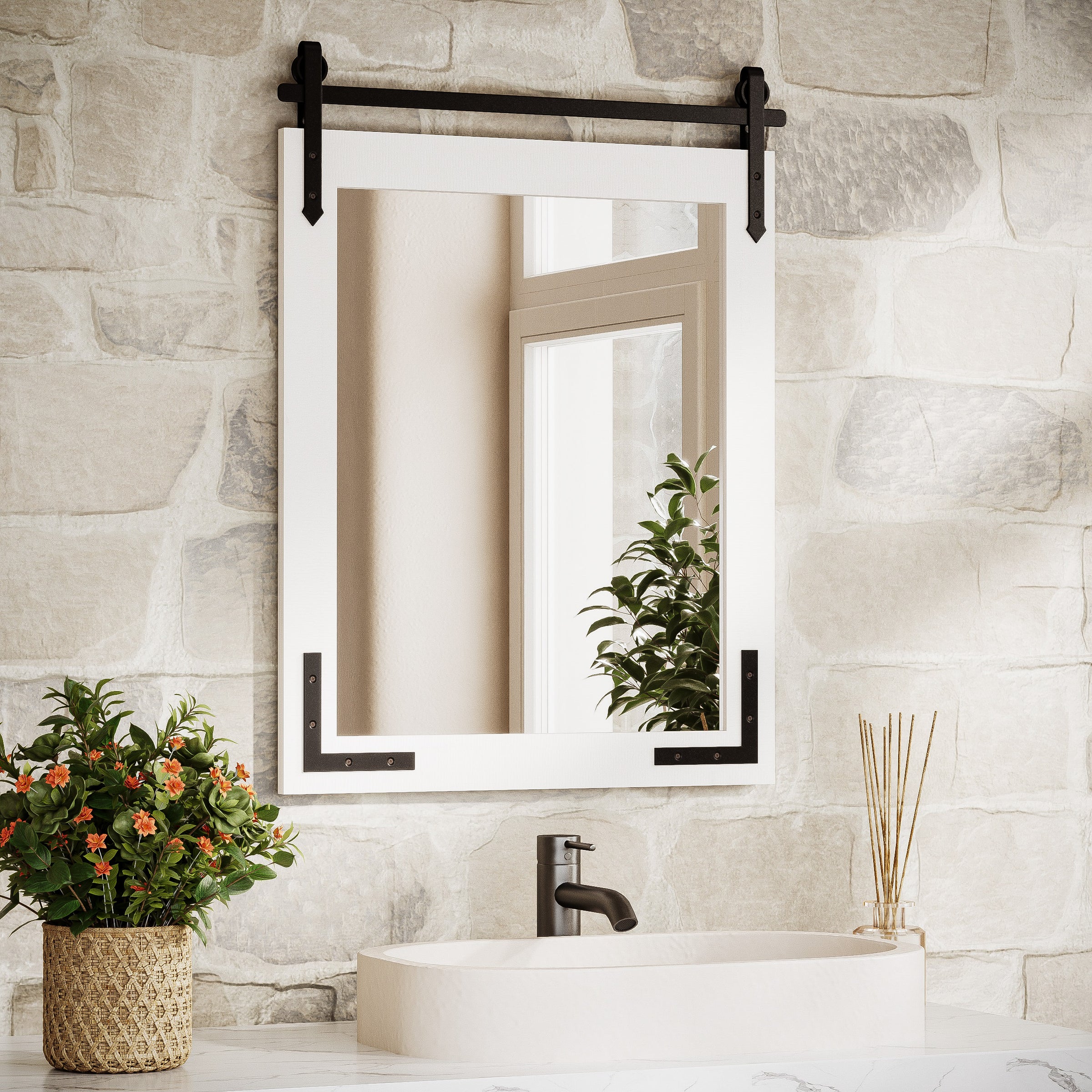 Farmhouse Barn Door Mirror