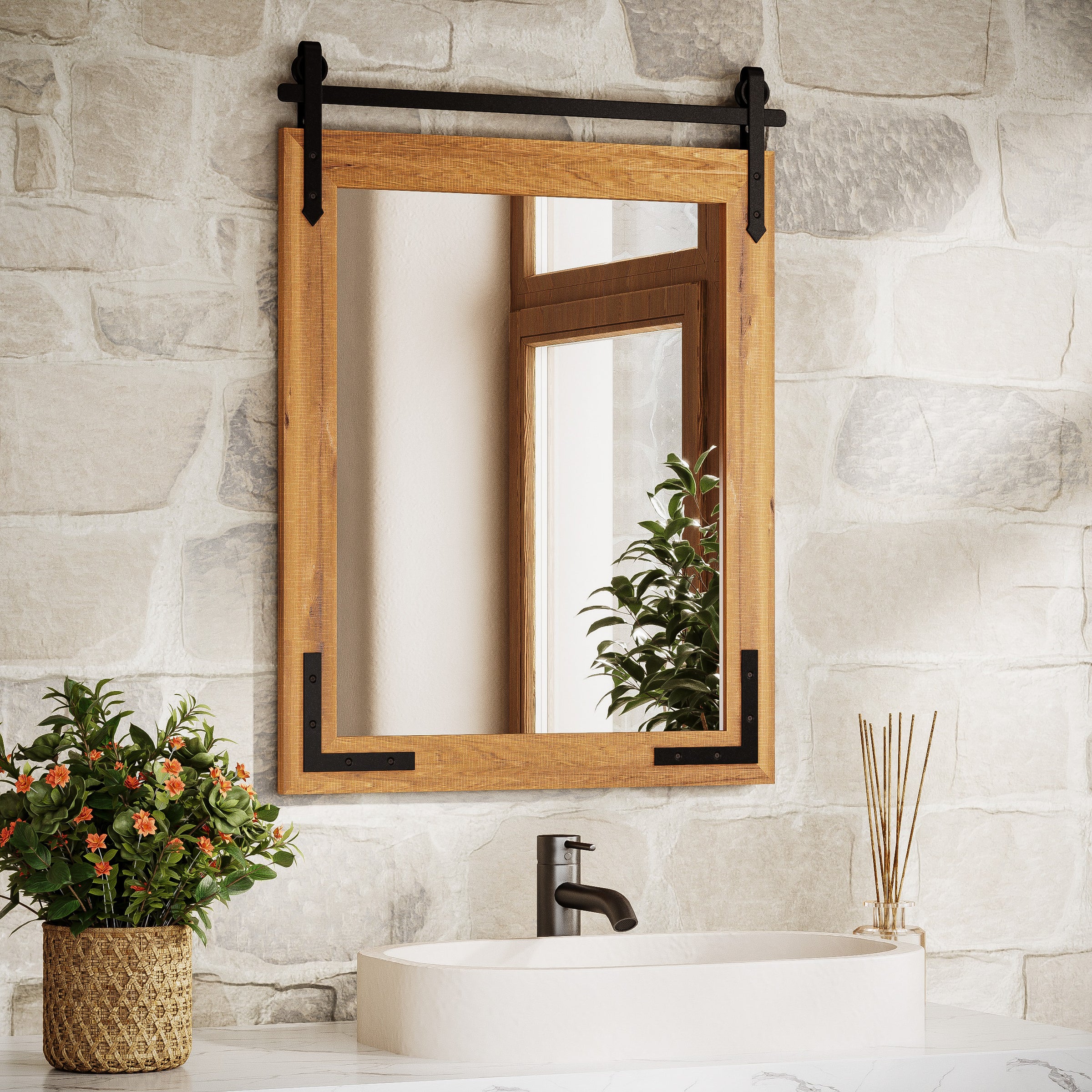 Farmhouse Barn Door Mirror