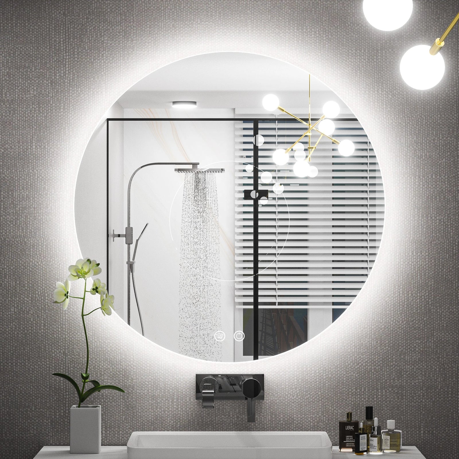 Round Backlit LED Bathroom Mirror