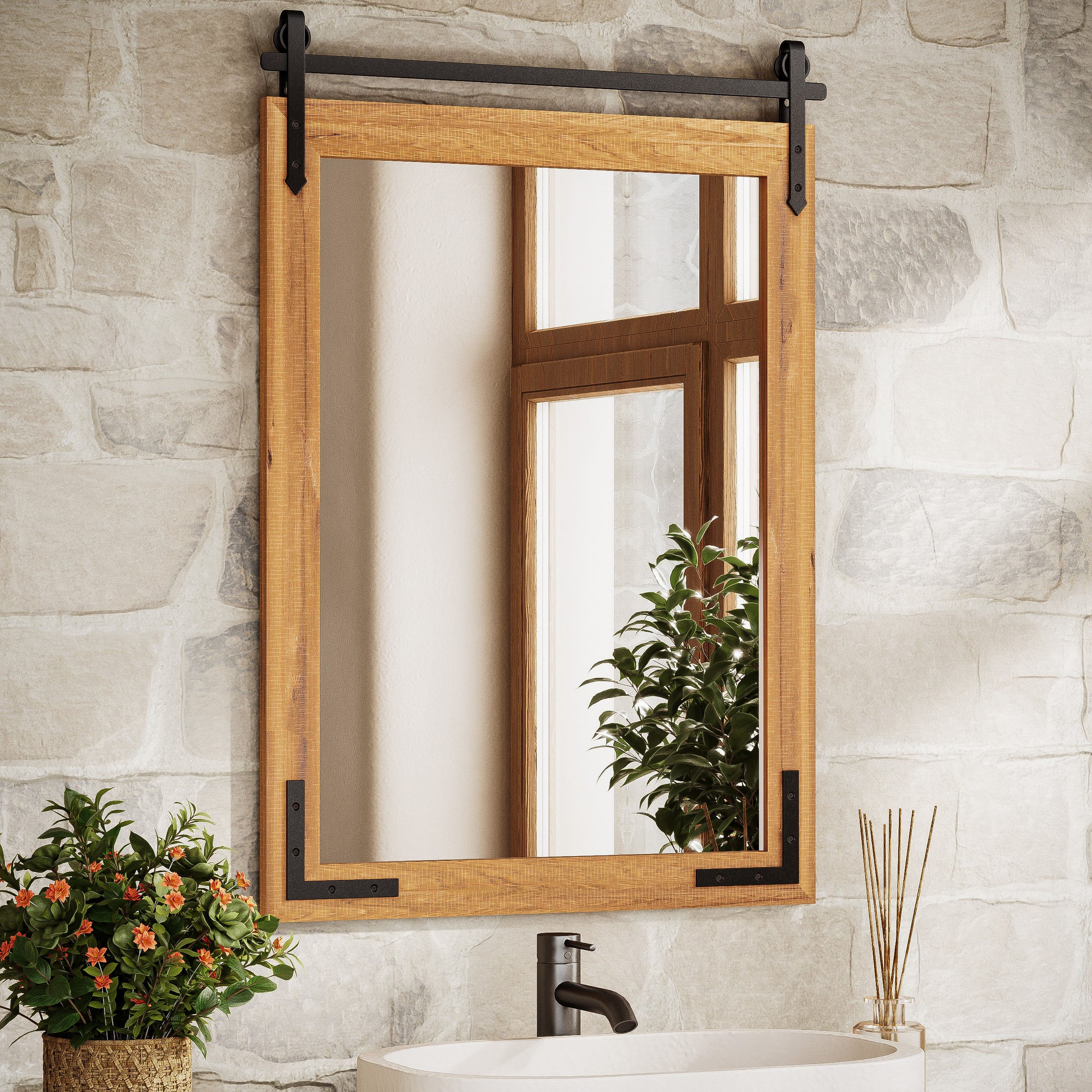 Farmhouse Barn Door Mirror