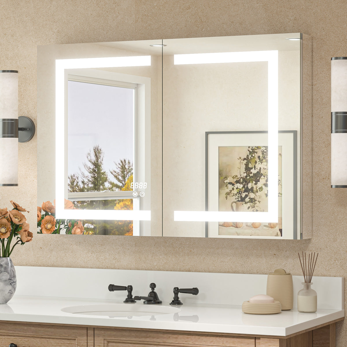 MC002 Dual-Lit LED Medicine Cabinet