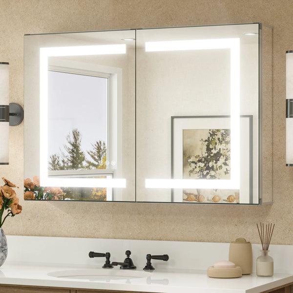 Recessed LED medicine cabinet installation