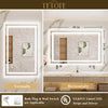 |24x40 inch LED bathroom mirror with easy installation kit, supports vertical or horizontal mounting, plug-in or hardwire.