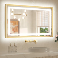 Metal Framed Front & Back LED Mirror, Anti-Fog & Dimmable Touch Controls