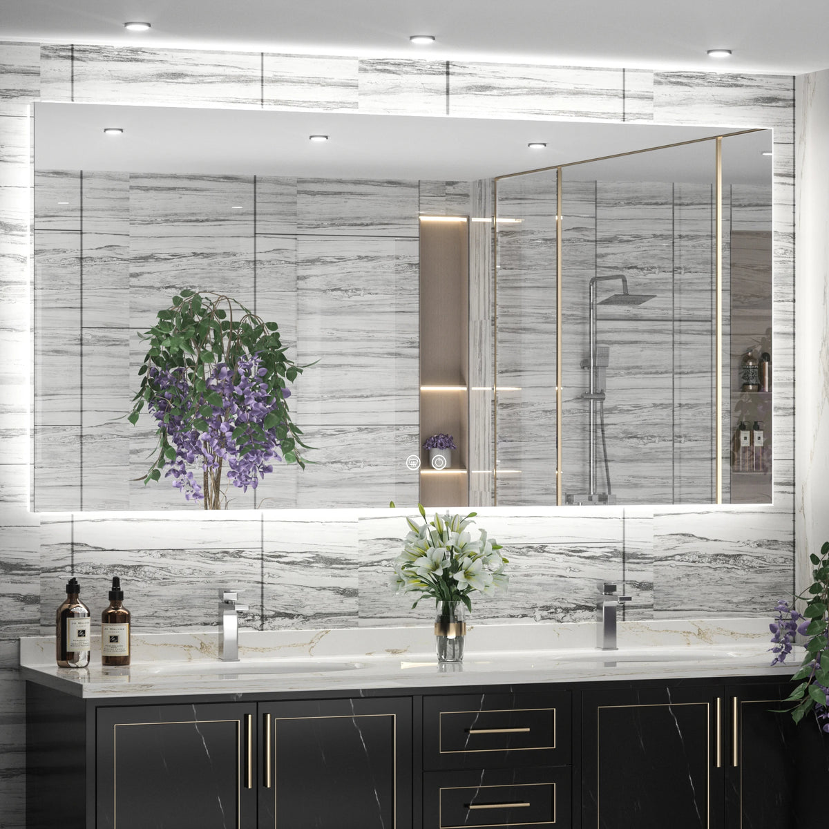 Backlit Bathroom Mirror, frameless