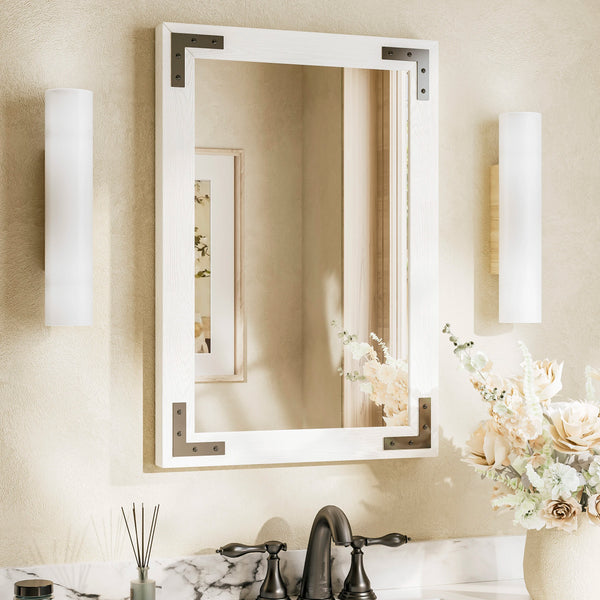 Farmhouse Mirror - White Wood