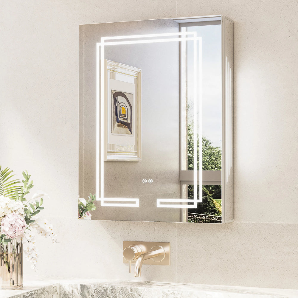 Tetote Trio-Lit LED Medicine Cabinet with front interior and side lighting