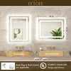 |28x20 inch LED bathroom mirror with easy installation kit, supports vertical or horizontal mounting, plug-in or hardwire.
