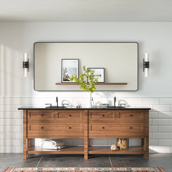 Frameless bathroom mirror