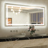 Metal Framed Front & Back LED Mirror, Anti-Fog & Dimmable Touch Controls