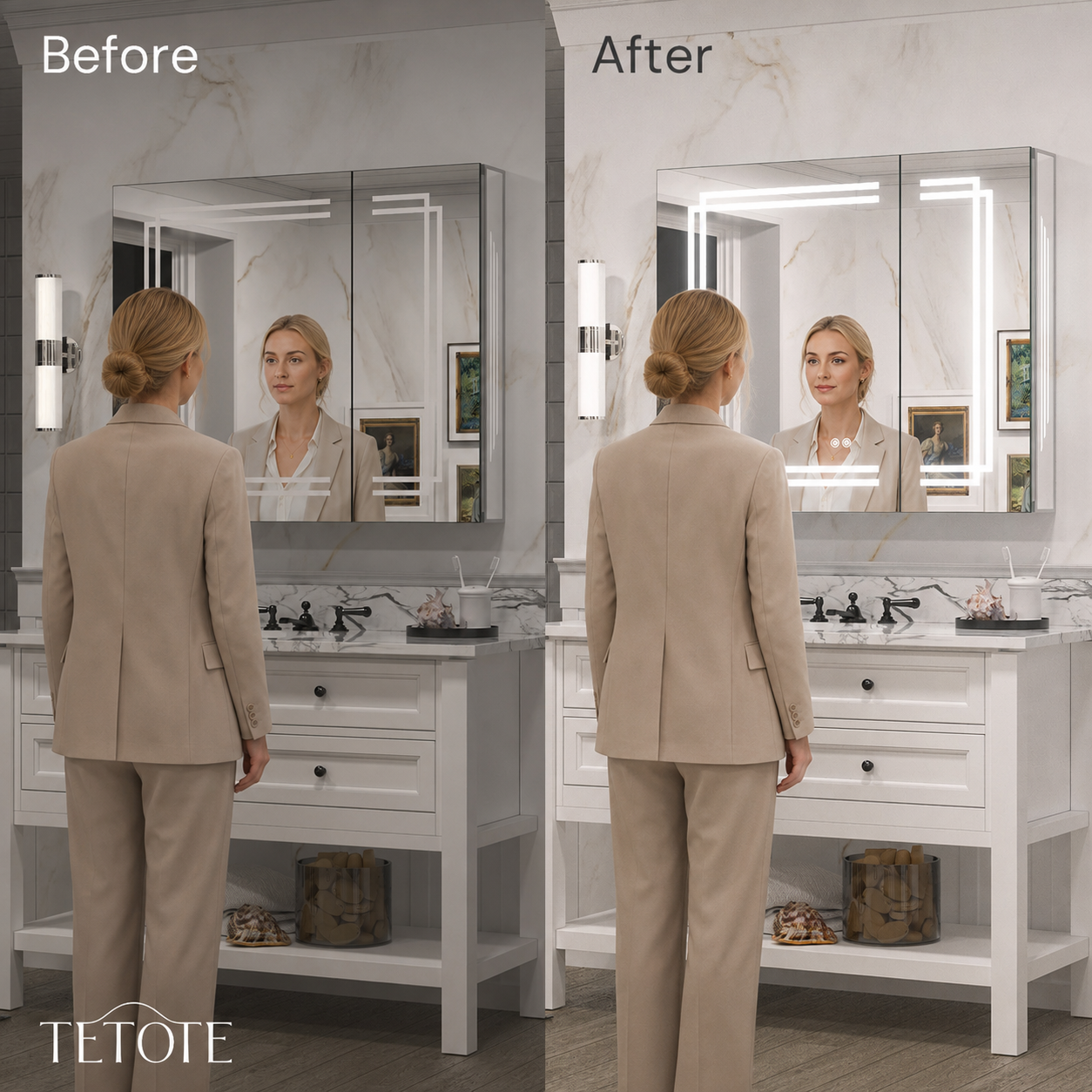 Dual-Lit LED Medicine Cabinet
