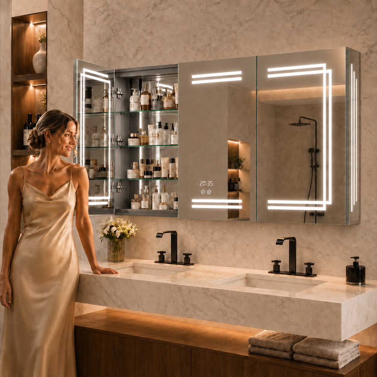 Dual-Lit LED Medicine Cabinet
