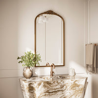 Tetote Arched Baroque Vanity Mirror Black and Gold