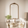 TETOTE Arched Mirror for Vanity Square Corner Bathroom Mirror