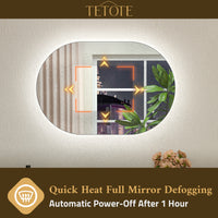 Oval Backlit Mirror Bathroom Pill-Shaped