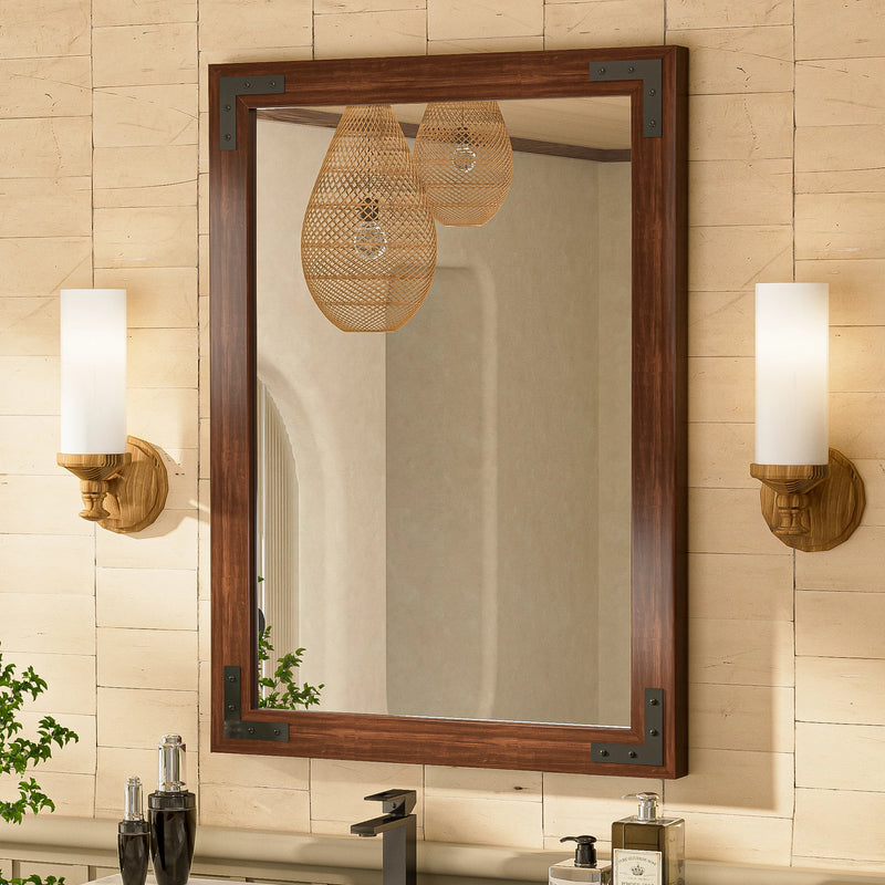 Farmhouse Wood Framed Bathroom Mirror