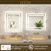 |30x24 inch LED bathroom mirror with easy installation kit, supports vertical or horizontal mounting, plug-in or hardwire.