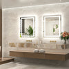 |30x24 inch LED bathroom mirror, backlit and front lit vanity light with anti-fog defogger, dimmable brightness, and 3 color temperatures.