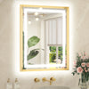 Metal Framed Front & Back LED Mirror, Anti-Fog & Dimmable Touch Controls