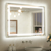 Metal Framed Front & Back LED Mirror, Anti-Fog & Dimmable Touch Controls