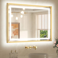 Metal Framed Front & Back LED Mirror, Anti-Fog & Dimmable Touch Controls