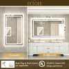 |30x55 inch LED bathroom mirror with easy installation kit, supports vertical or horizontal mounting, plug-in or hardwire.