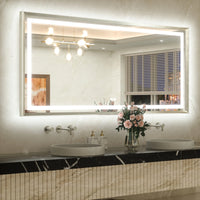 Metal Framed Front & Back LED Mirror, Anti-Fog & Dimmable Touch Controls