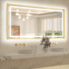 Metal Framed Front & Back LED Mirror, Anti-Fog & Dimmable Touch Controls