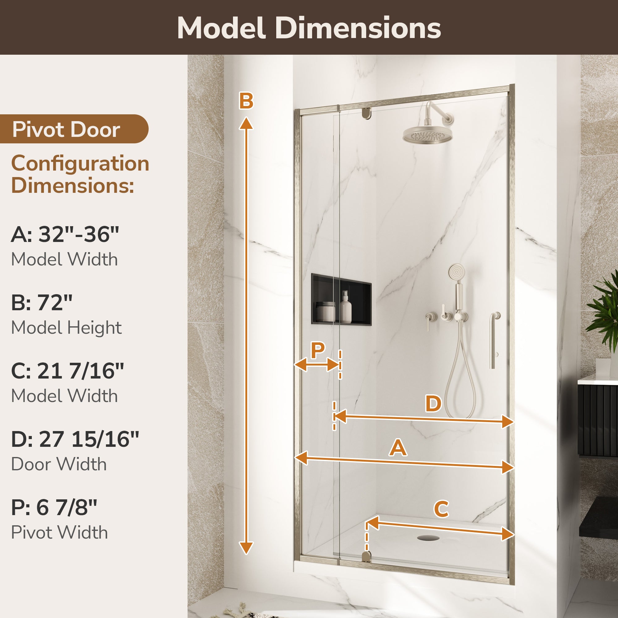 |32-36x72|Brushed Nickel