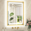 Metal Framed Front & Back LED Mirror, Anti-Fog & Dimmable Touch Controls