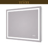 |32x40 inch LED bathroom mirror featuring shatterproof tempered glass, smart touch controls, and high-brightness anti-fog technology.