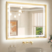 Metal Framed Front & Back LED Mirror, Anti-Fog & Dimmable Touch Controls