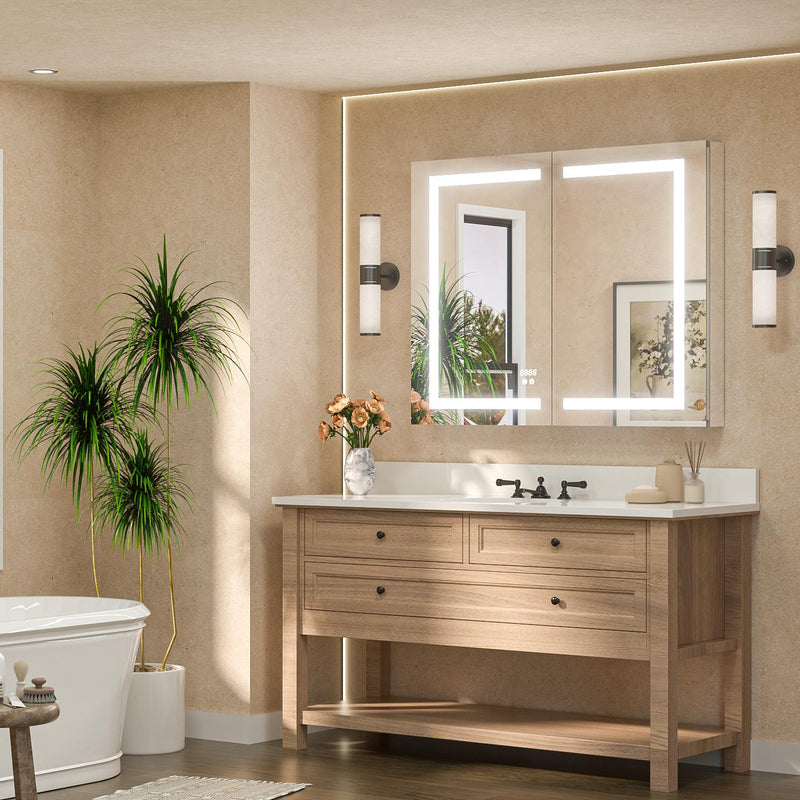 MC002 medicine cabinet with GFCI outlets for family safety