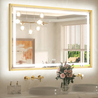 Metal Framed Front & Back LED Mirror, Anti-Fog & Dimmable Touch Controls