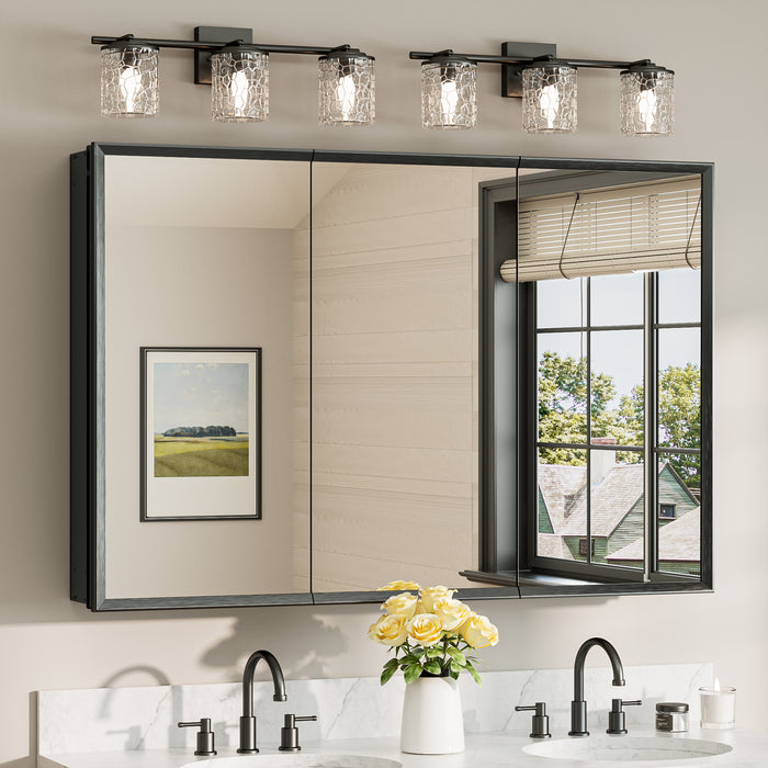 TETOTE Beveled Framed Medicine Cabinet in black