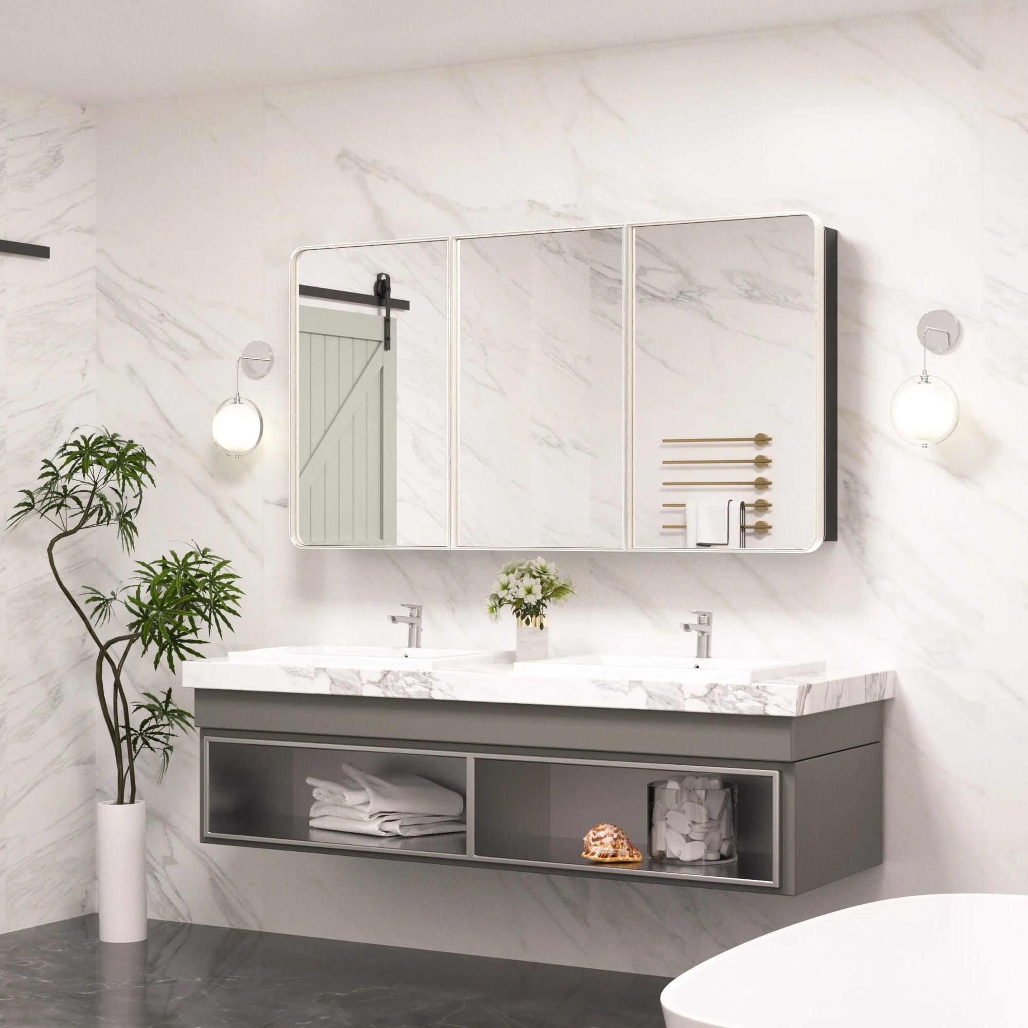 |32x60|Brushed Nickel